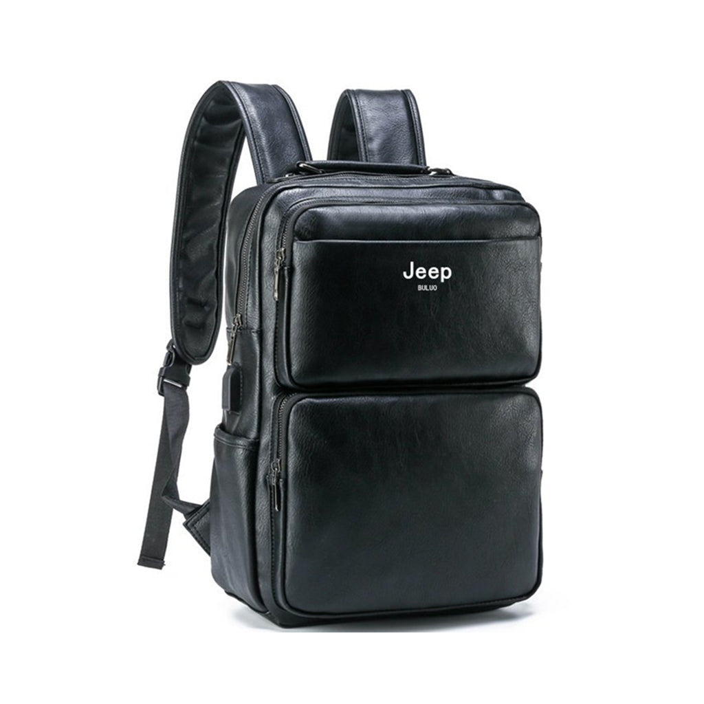 Mochila de Couro Jeep Impermeável Modelo Vintage Style