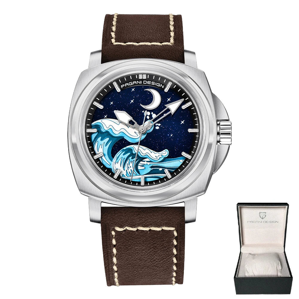 Novo 2024 pagani design moda premium dial relógios mecânicos masculinos vidro safira 100m à prova dwaterproof água relógios de pulso reloj hombre