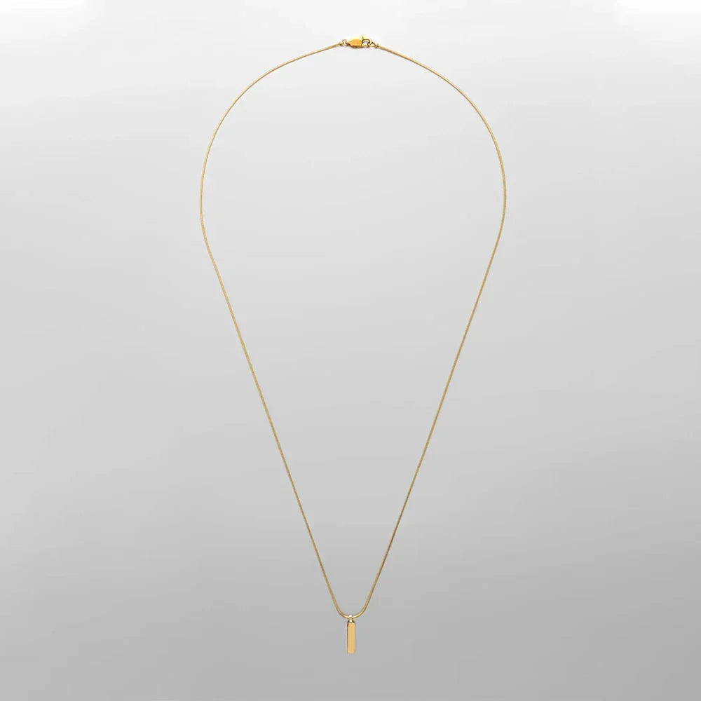 Manco quadrado pingente colar simples moda nova corrente de clavícula de aço inoxidável ouro branco não perde a cor atacado