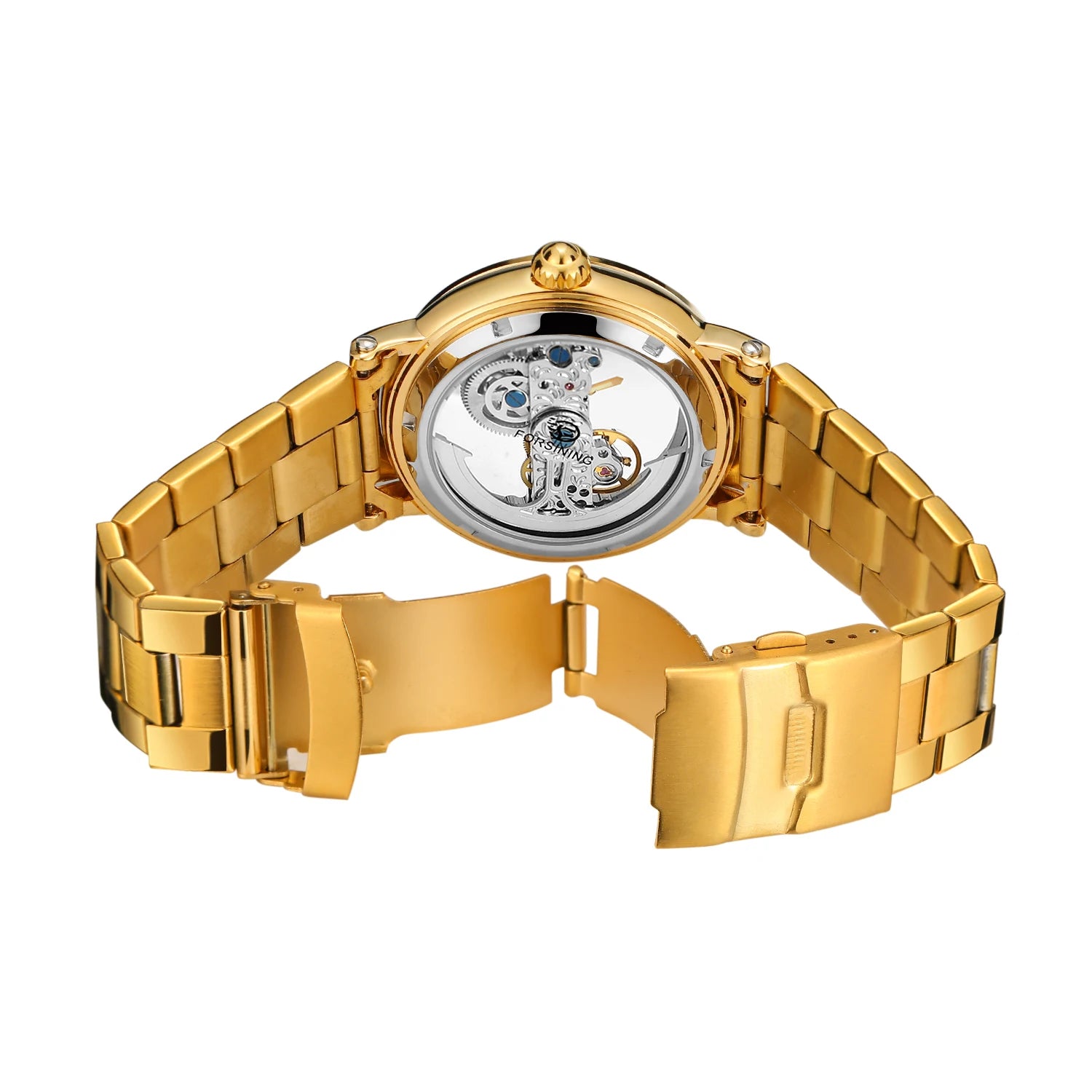 Relógios mecânicos vintage ponte dourada esqueleto automático relógio masculino luxo cinto de couro genuíno esculpido movimento luminoso mão