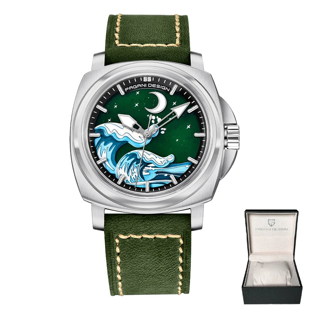 Novo 2024 pagani design moda premium dial relógios mecânicos masculinos vidro safira 100m à prova dwaterproof água relógios de pulso reloj hombre