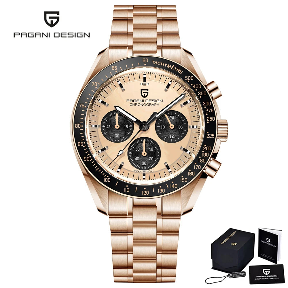 PAGANI DESIGN 2023 Lua Nova Relógio Para Homens Quartz Multifuncional Cronógrafo Esportes Mens Relógios Top Marca De Luxo Sapphire Espelho