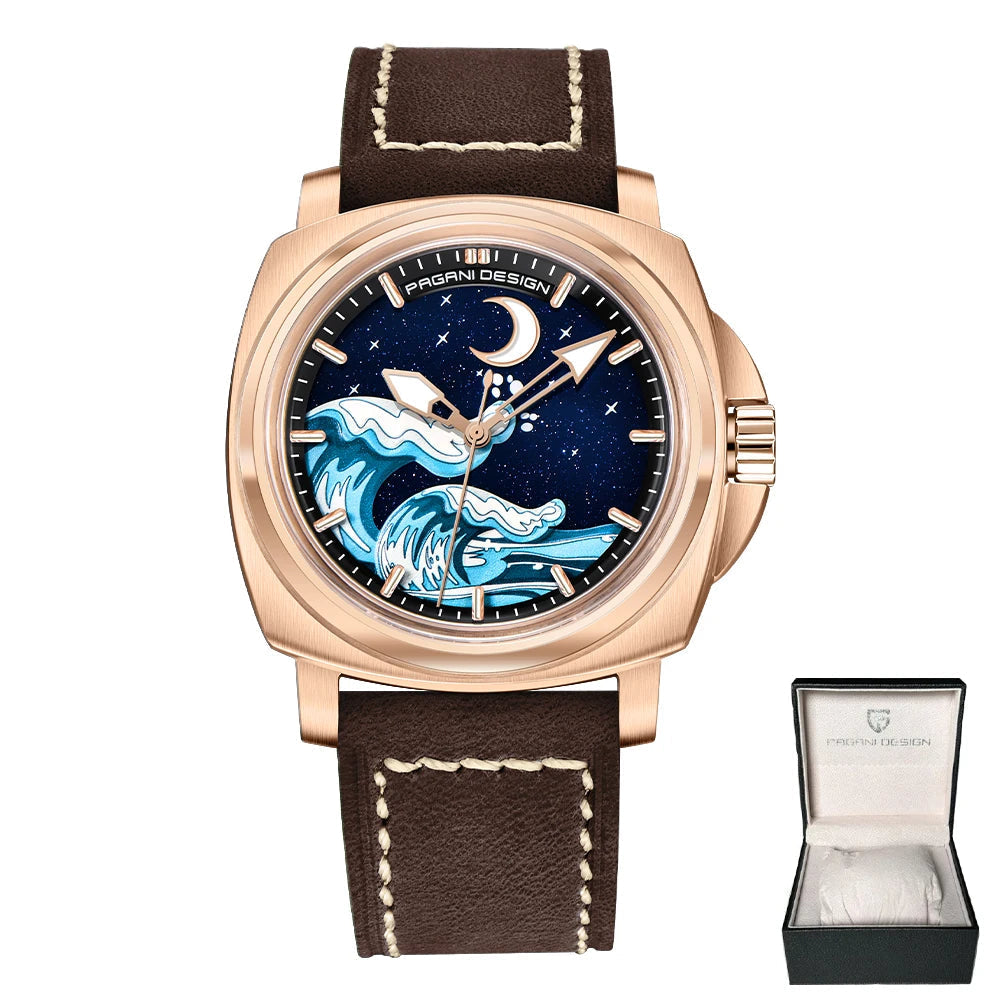 Novo 2024 pagani design moda premium dial relógios mecânicos masculinos vidro safira 100m à prova dwaterproof água relógios de pulso reloj hombre