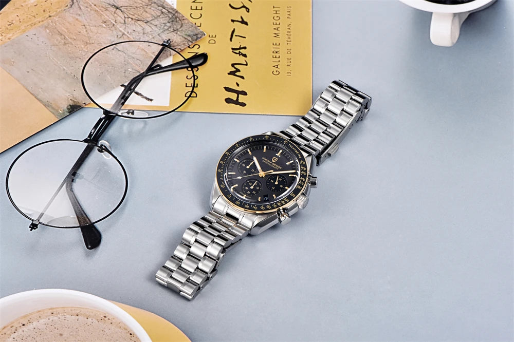 PAGANI DESIGN 2023 Lua Nova Relógio Para Homens Quartz Multifuncional Cronógrafo Esportes Mens Relógios Top Marca De Luxo Sapphire Espelho