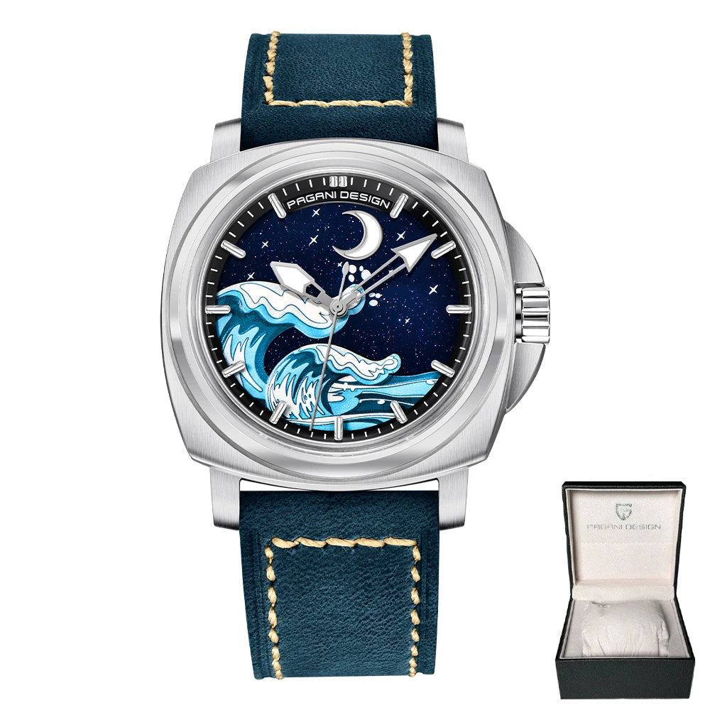 Novo 2024 pagani design moda premium dial relógios mecânicos masculinos vidro safira 100m à prova dwaterproof água relógios de pulso reloj hombre