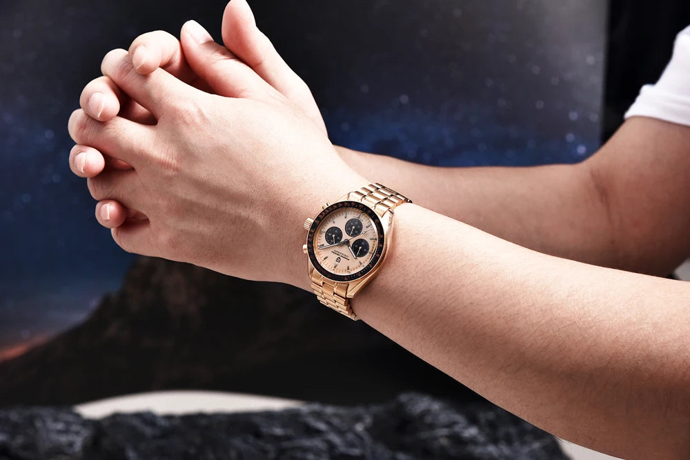 PAGANI DESIGN 2023 Lua Nova Relógio Para Homens Quartz Multifuncional Cronógrafo Esportes Mens Relógios Top Marca De Luxo Sapphire Espelho