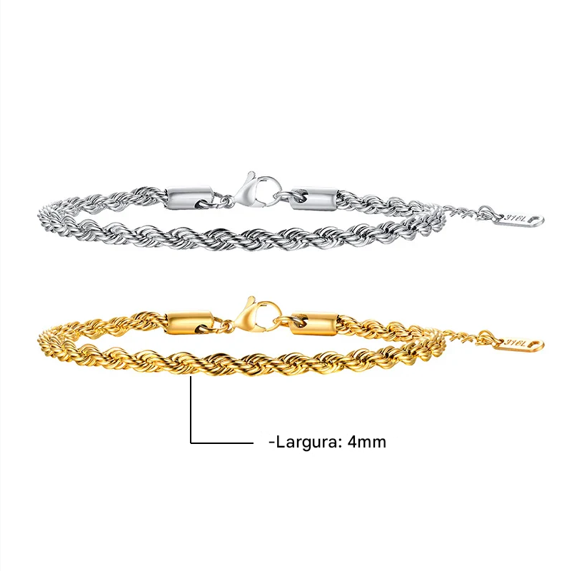 inoxidável masculina pulseira