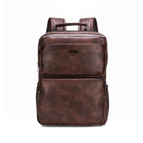 Mochila de Couro Jeep Impermeável Modelo Vintage Style