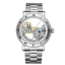 Relógios mecânicos vintage ponte dourada esqueleto automático relógio masculino luxo cinto de couro genuíno esculpido movimento luminoso mão