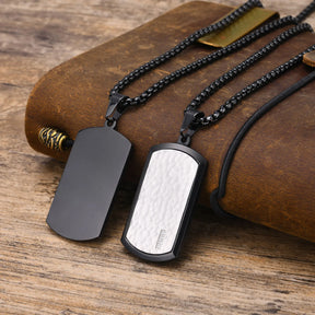 Vnox-Elegante Preto Dog Tag Colares para Homens e Mulheres, Zircônia Cúbica Pedra, Pingente Quadrado de Aço Inoxidável, Presente Colarinho