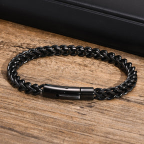 Vnox-Aço Inoxidável Trigo Curb Link Cadeia Pulseiras para Homens, Masculino Pulseira Jóias, 6mm