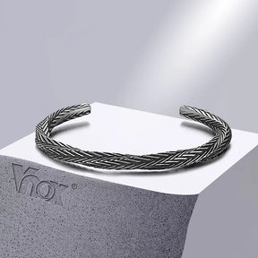 Vnox-Pulseira Retro Gothic Mobius Cuff, Pulseiras para Homens, Pai, Pai, Marido, BFF, Presentes de Aniversário, Jóias de Festa