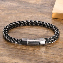 Vnox-Aço Inoxidável Trigo Curb Link Cadeia Pulseiras para Homens, Masculino Pulseira Jóias, 6mm