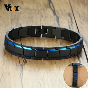 Vnox-Pulseiras masculinas de aço inoxidável, pulseira casual elegante, Chunky Punk Gothic, Jóias masculinas, 12mm