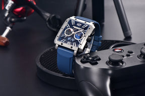 PAGANI DESIGN Relógios impermeáveis masculinos, relógio de quartzo, retângulos, design esqueleto, safira de luxo, aço inoxidável, original, 2022