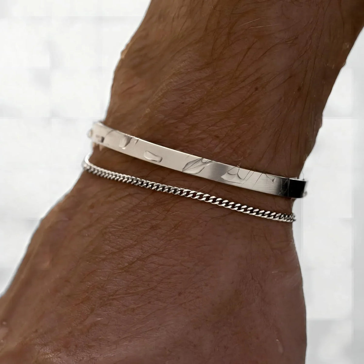 Pulseira em Aço Inoxidável Corrente Cubana para Homens, Pulseira Aberta Ajustável, Jóias Hip Hop, Acessórios de Rua, 3mm