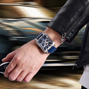 PAGANI DESIGN Relógios impermeáveis masculinos, relógio de quartzo, retângulos, design esqueleto, safira de luxo, aço inoxidável, original, 2022