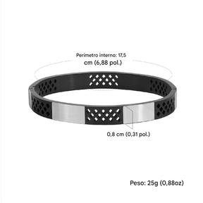 Pulseira masculina de luxo Vnox, pulseiras de punho de aço inoxidável cor prata preta, pulseira de metal com corte oco, presente de joia