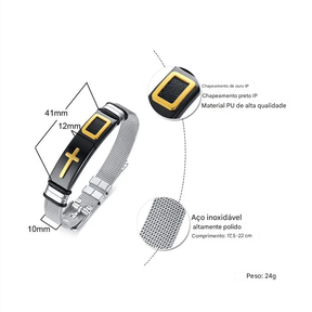 Pulseira de oração vnox unissex, pulseira ajustável de aço inoxidável para homens e mulheres