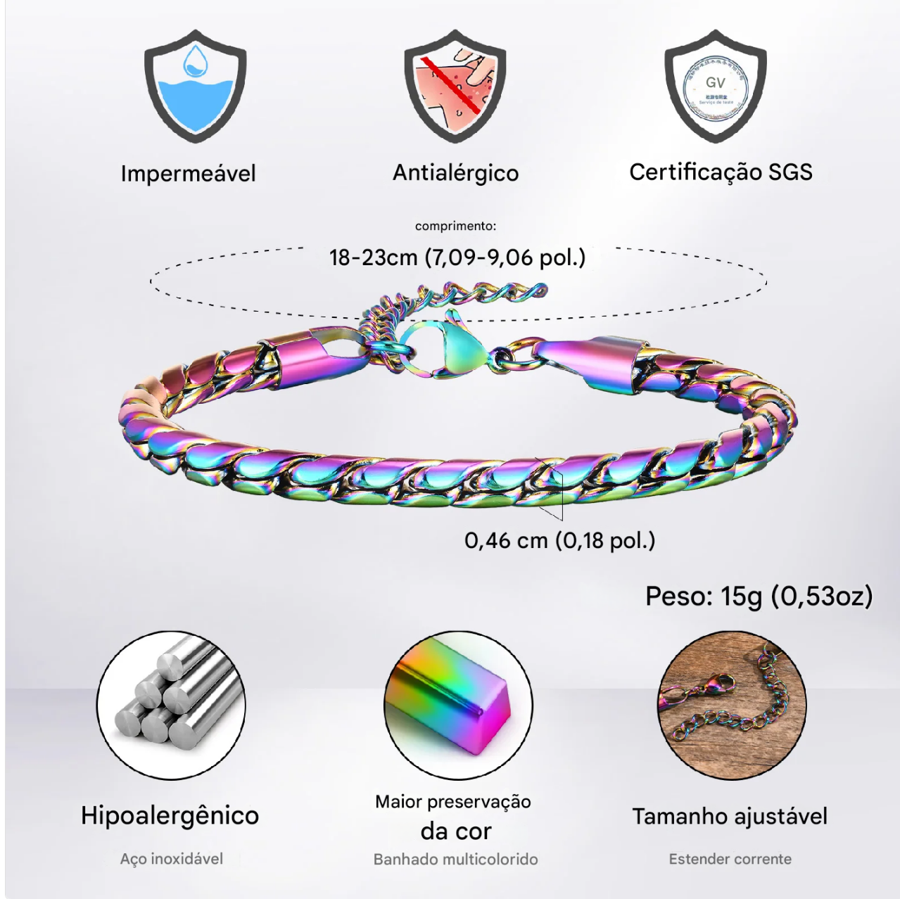 Vnox pulseiras de corrente de cobra feitas à mão de aço inoxidável colorido para homens meninos, pulseira de ligação de metal simples ajustável, joias hippie