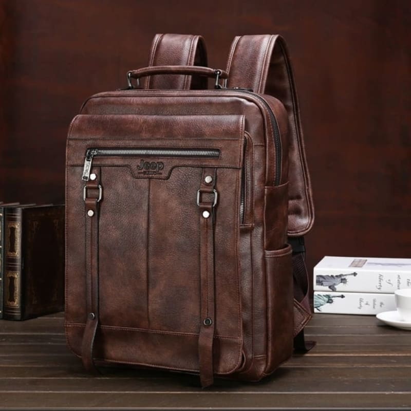 Mochila Masculina para Notebook de Couro Jeep Buluo Modelo Road Master