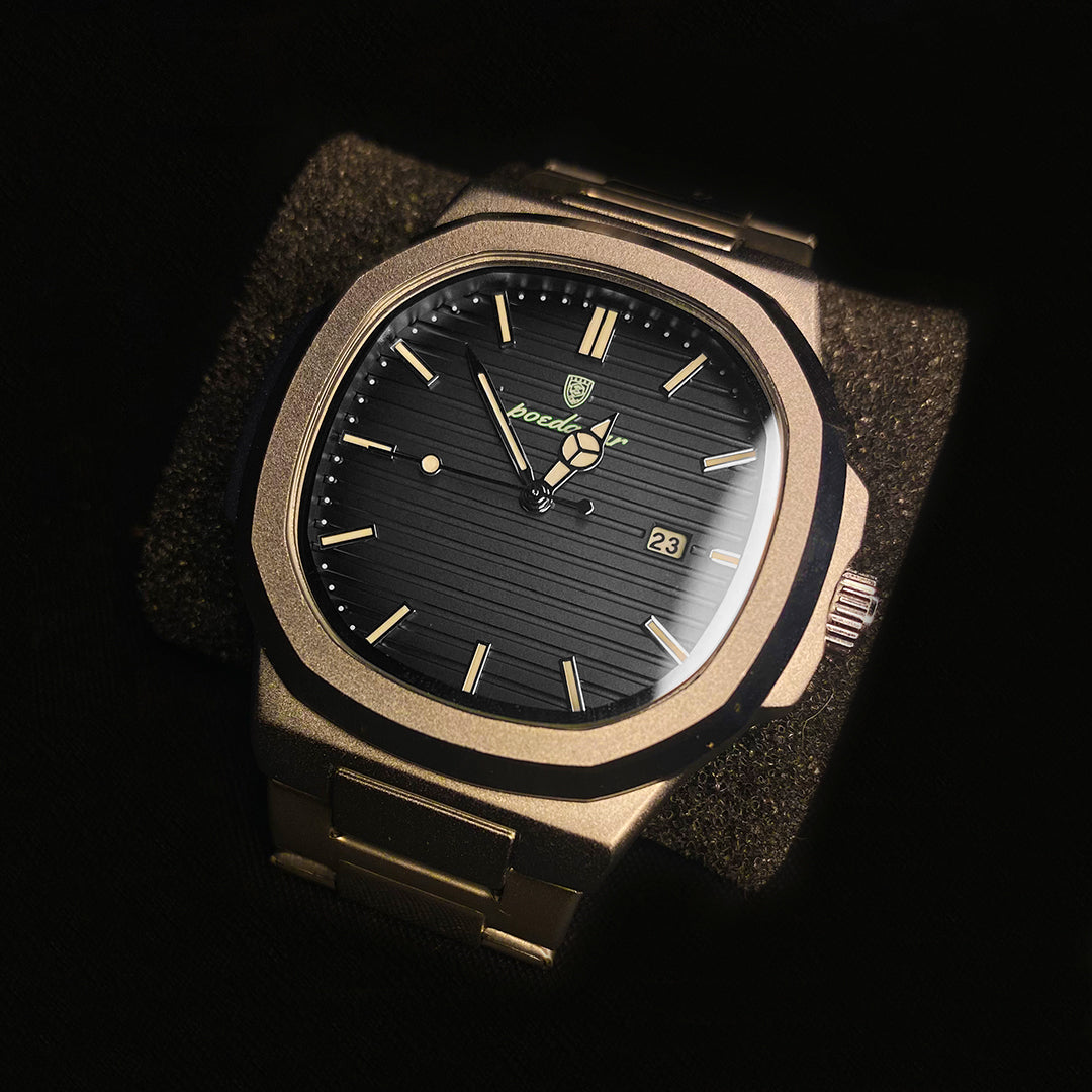 Relógio Masculino Poedagar Royale em Aço Inoxidável 904L com mostrador em vidro de safira antirrisco, resistente à água até 30 metros, design elegante de 40mm - disponível na Belmont®